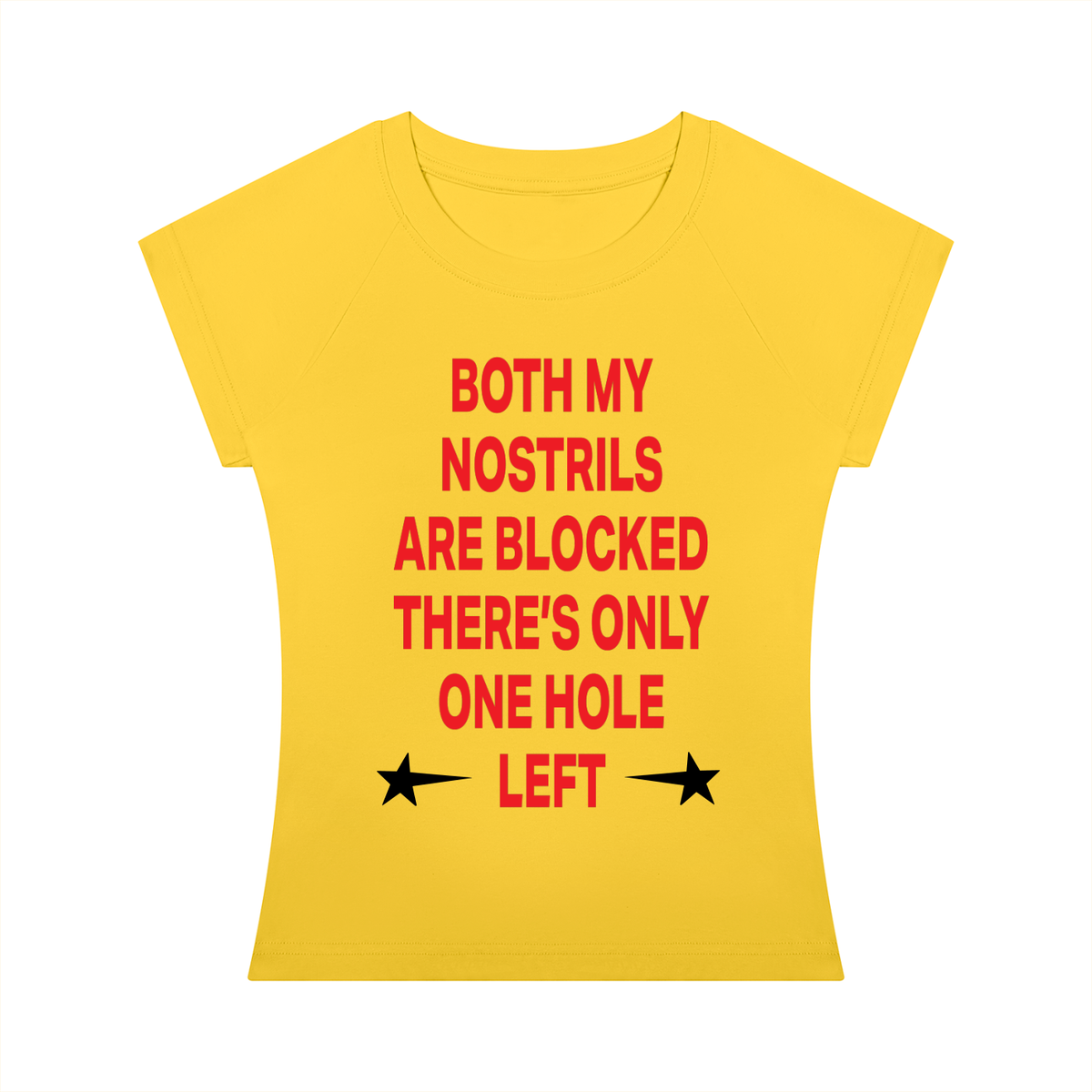 "BOTH MY NOSTRILS ARE BLOCKED THERE'S ONLY ONE HOLE LEFT" Red - Women’s Slim Raglan T-Shirt