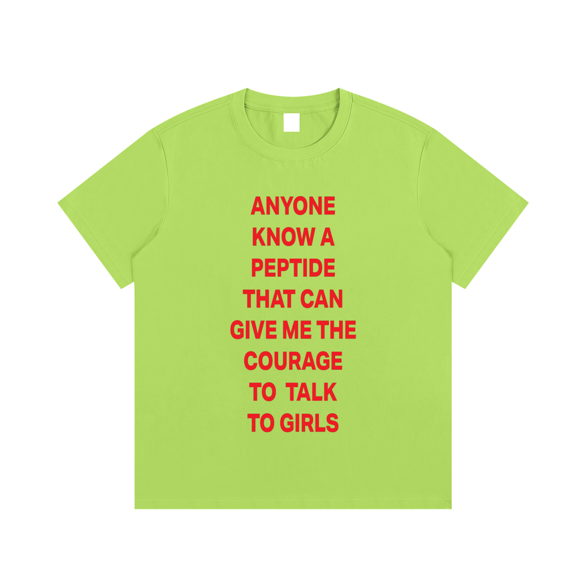 ANYONE KNOW A PEPTIDE THAT CAN GIVE ME THE COURAGE TO  TALK TO GIRLS Red - Essential Cotton T-Shirt