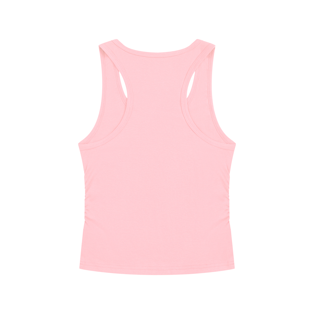 CANT ALWAYS BE IN LA SOMEONE’S GOTTA HOLD IT DOWN AT STRAWBERRY Pink - Women’s Ruched Tank Top