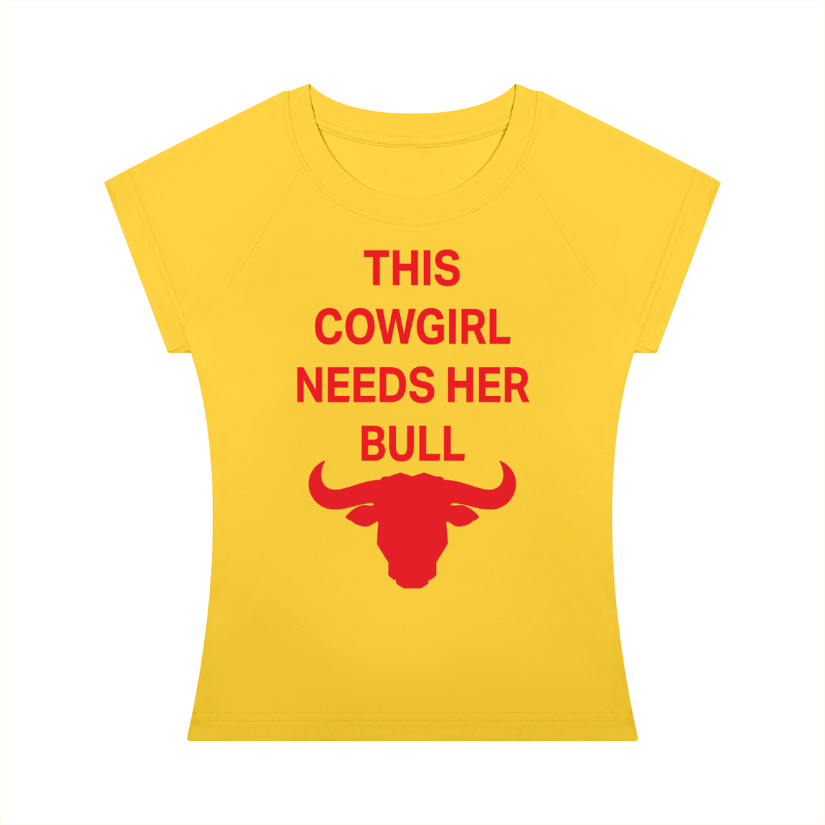 THIS COWGIRL NEEDS HER BULL Red - Women’s Slim Raglan T-Shirt