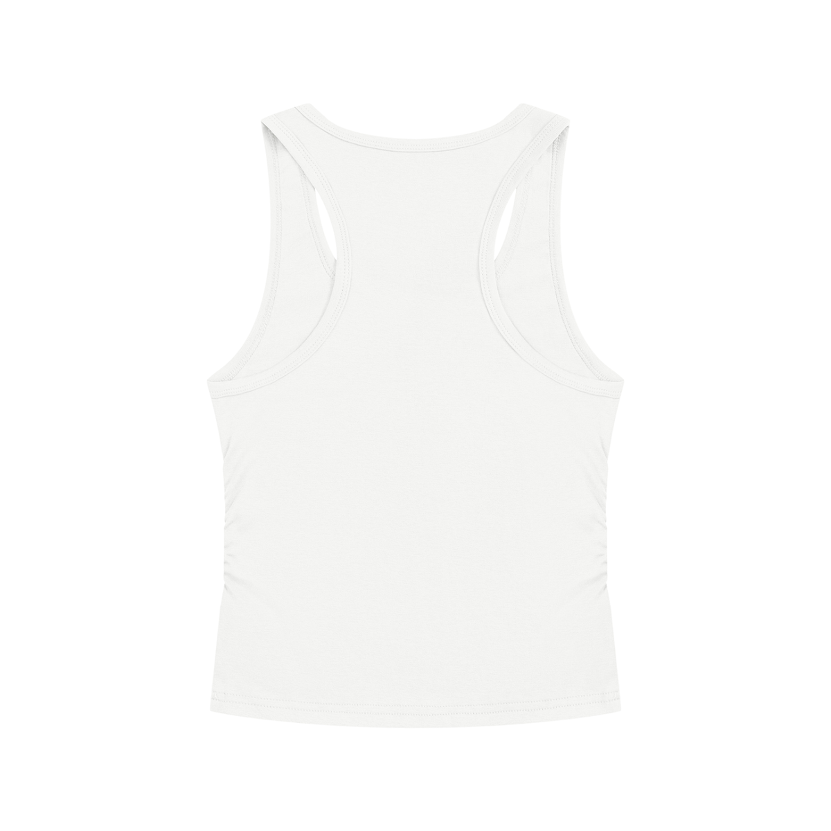 SOMEONE IN HERE LIES ABOUT THEIR HEIGHT ON DATING APPS Light Blue - Women’s Ruched Tank Top